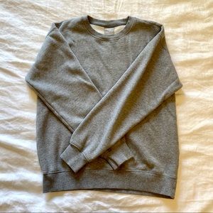 Aritzia TNA Cozy Fleece Perfect Crew Sweatshirt in Heather Dover Grey